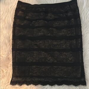 BCBGMaxAzria Black Lace Pencil Skirt